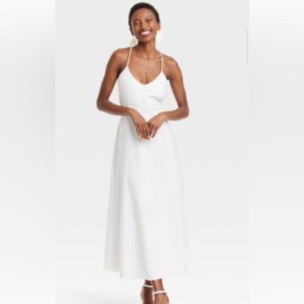 a new day White V-Neck Sleeveless Maxi Dress